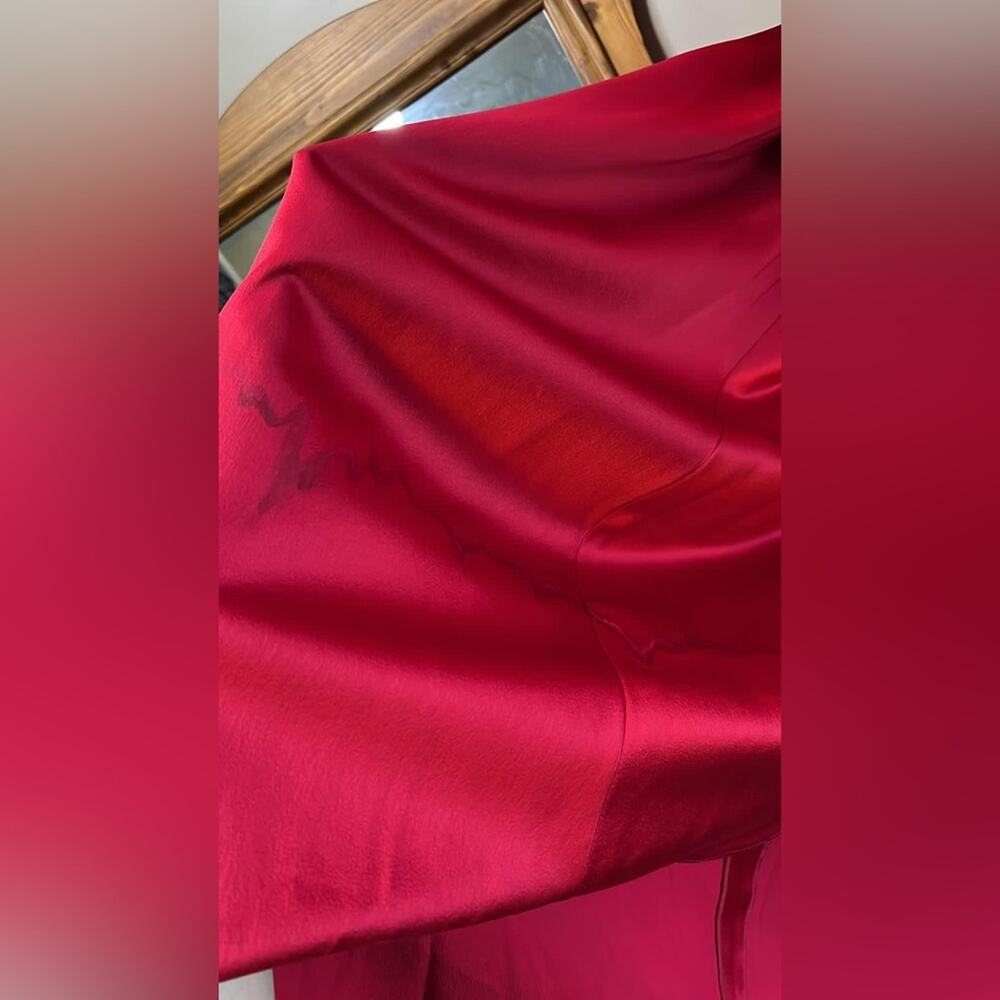 Carolina Herrera Red Dress - Long Sleeve Off Shoulder - Picture 14 of 15